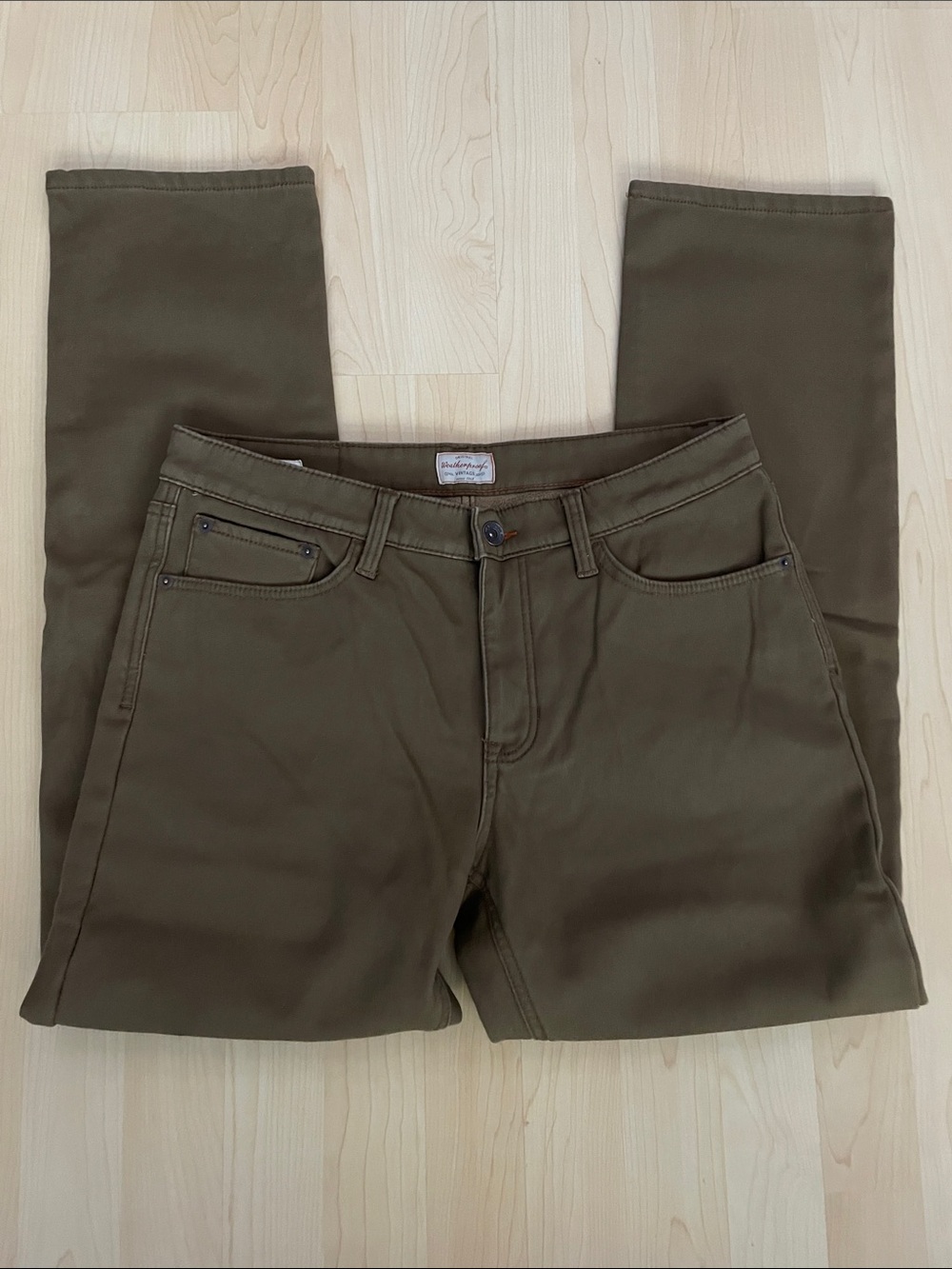 Weatherproof Men’s Olive Straight Leg Inner Fleece Lined Pants